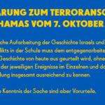 Erklärung zum Terroranschlag vom 7. Oktober